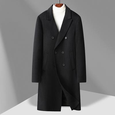 Men's Woolen Coat Men's Medium and Long Suit Collar Double-breasted Korean Version Woolen Coat Men's Coat