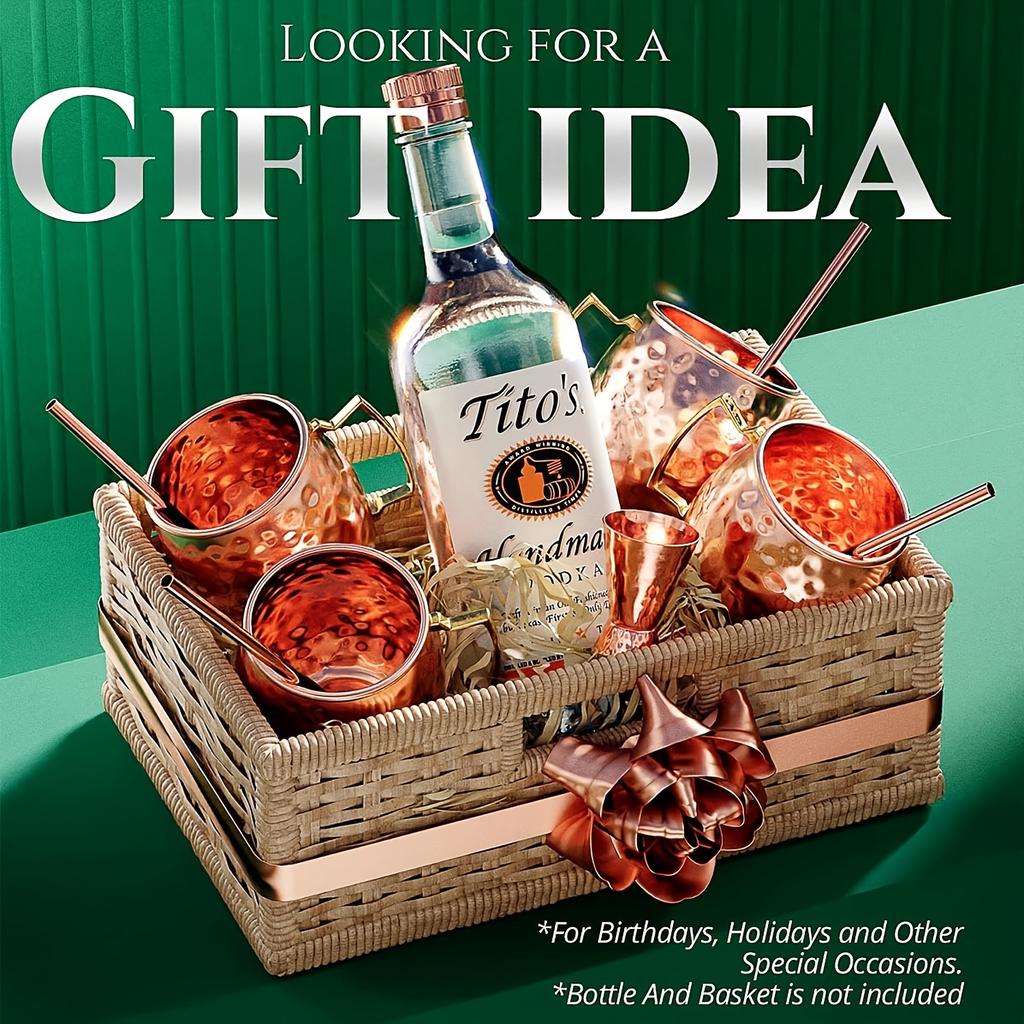 4pcs Mini Moscow Mugs 2oz Mule Shot Glasses For Home Kitchen Bar Drinkware (Rose Golden)