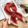 Autumn and winter Maillard cashew square scarf silk scarf women's shirt versatile neck small scarf tied hair decorative scarf
