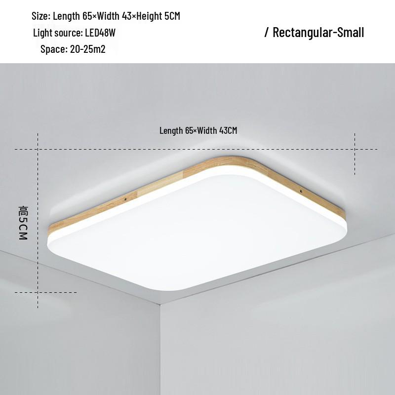 Nordic Ultra-Thin LED Ceiling Lamp - Modern Solid Wood Design for Bedroom, Living Room, Corridor, or Porch.