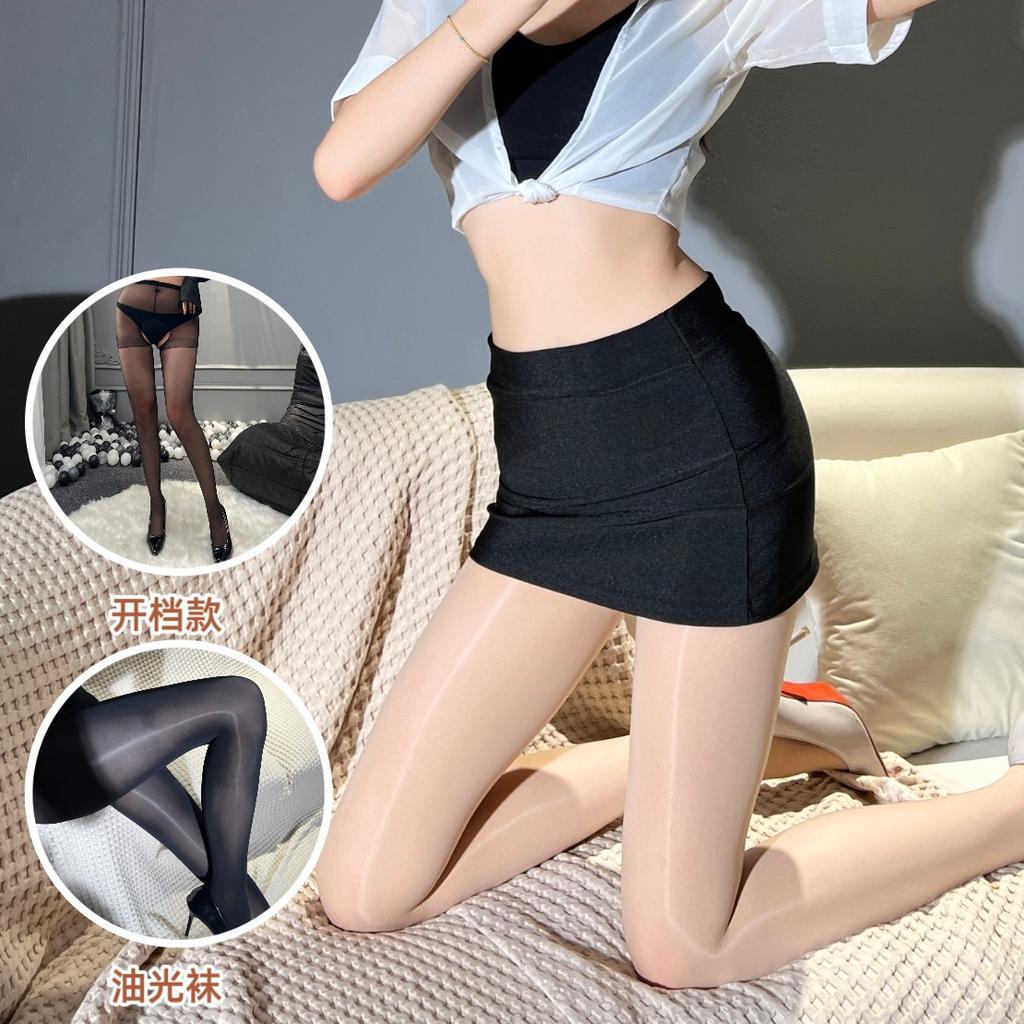 Sexy Thin Horse Oil Socks, Silky and Shiny Women's Leggings, Black Silk Black Pantyhose, Aurora Socks.