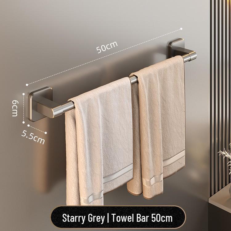 Pistolengrau Raumaluminium Stanzfreier Einzelstangen-Handtuchhalter mit Doppelgeländer für Badezimmer
