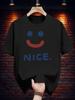 Graphic T-shirt - Casual Summer Tee with Bold "NICE" Print