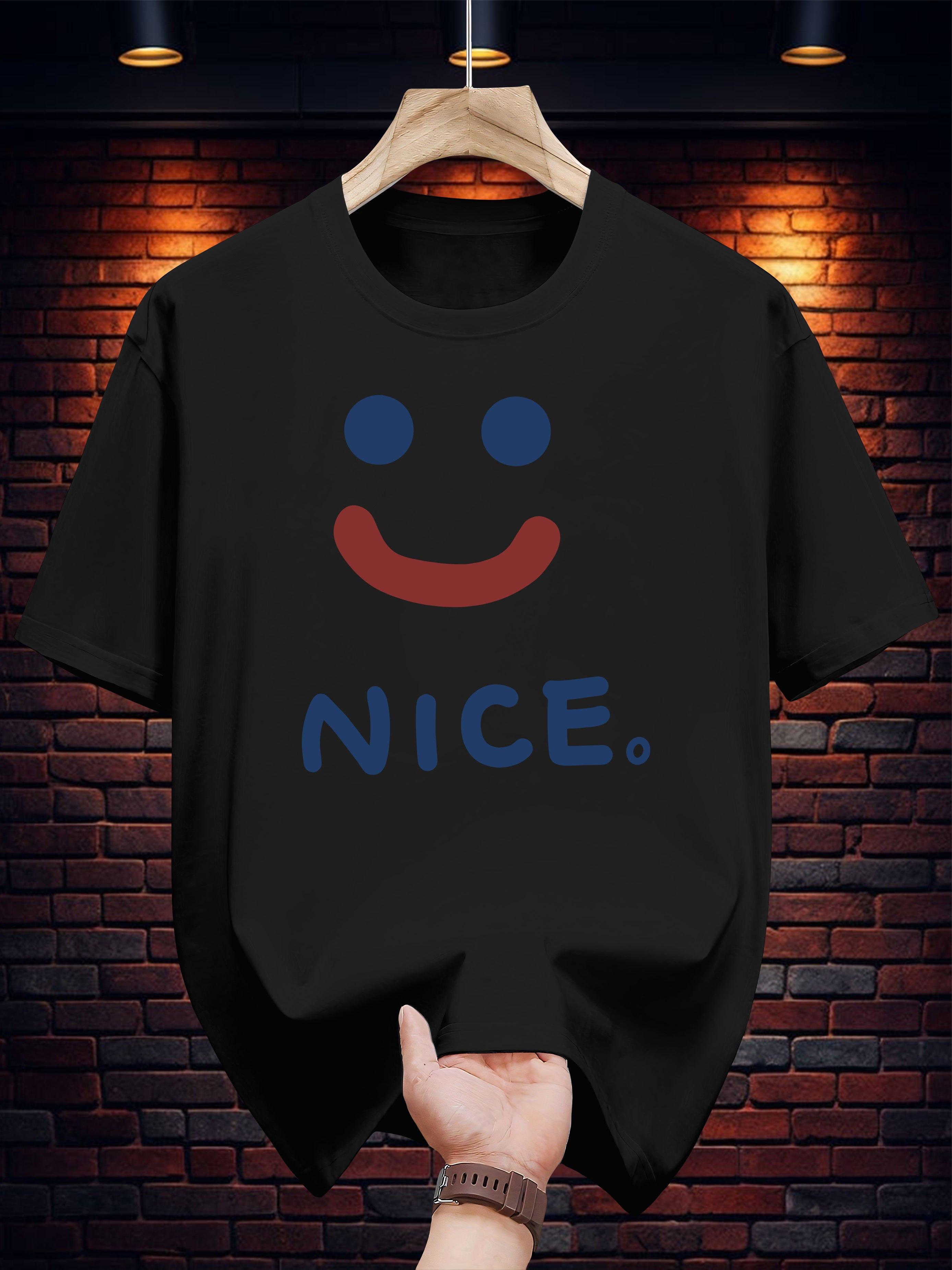 Graphic T-shirt - Casual Summer Tee with Bold NICE Print S