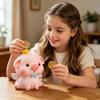 Cartoon-Schwein Vinyl-Sparschwein, Bruchsicherer Münz- und Bargeld-Aufbewahrungsbehälter, Kinder-Geldspardose Dekoration, Mädchen für Jungen Mädchen