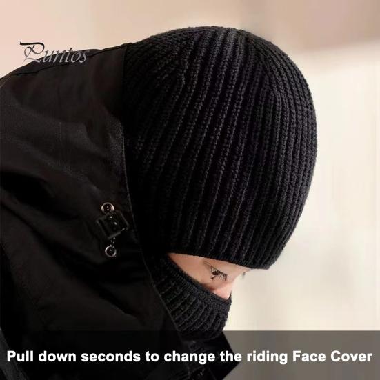 Men Winter Hat Knitted Pure Color Elasticity Keep Warm Thick Ear-protecting Cap Father Grandfather Headwear Outdoor Cap