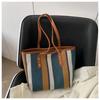 Large Capacity Striped Shoulder Bag Women Summer 2023 New Trendy Fashion Handbag Casual Tote Bag