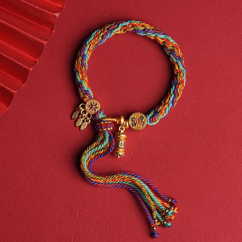 Vielseitiges handgewebtes Gebetsarmband für Damen Herren Mini tibetisch-buddhistisches Mantra Meditationsarmband Schmuckaccessoires Geschenke