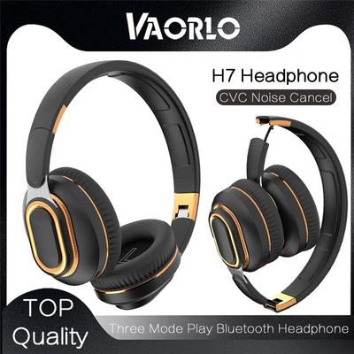 VAOROLO H7 Fone de ouvido sem fio 16 horas de tempo de chamada Fone de ouvido Grande capacidade HiFi Subwoofer Baixo com microfone HD CVC Fones de ouvido com cancelamento de ruído