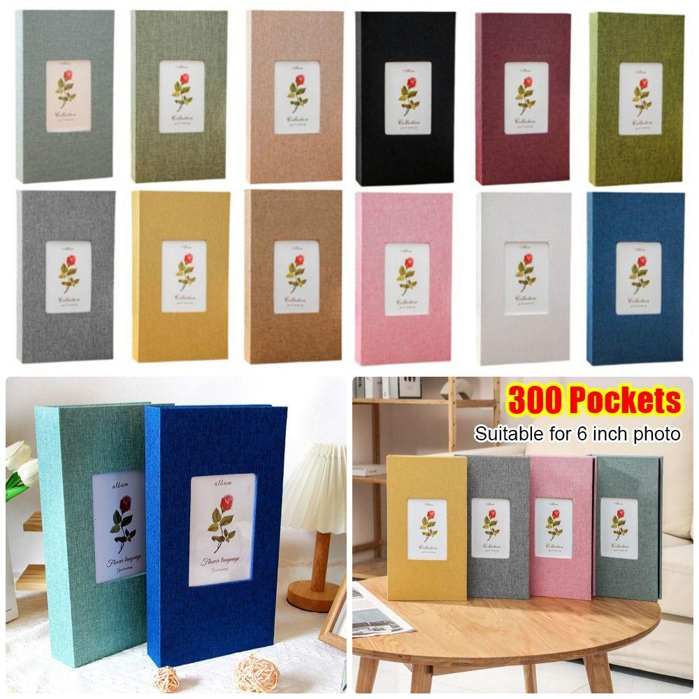 1Pcs Durable 300 Pockets Linen Photo Album Slip-in Interleaf Type 6 inch Photo Storage Book Picture Albums for 4x6cm 6inch Photo