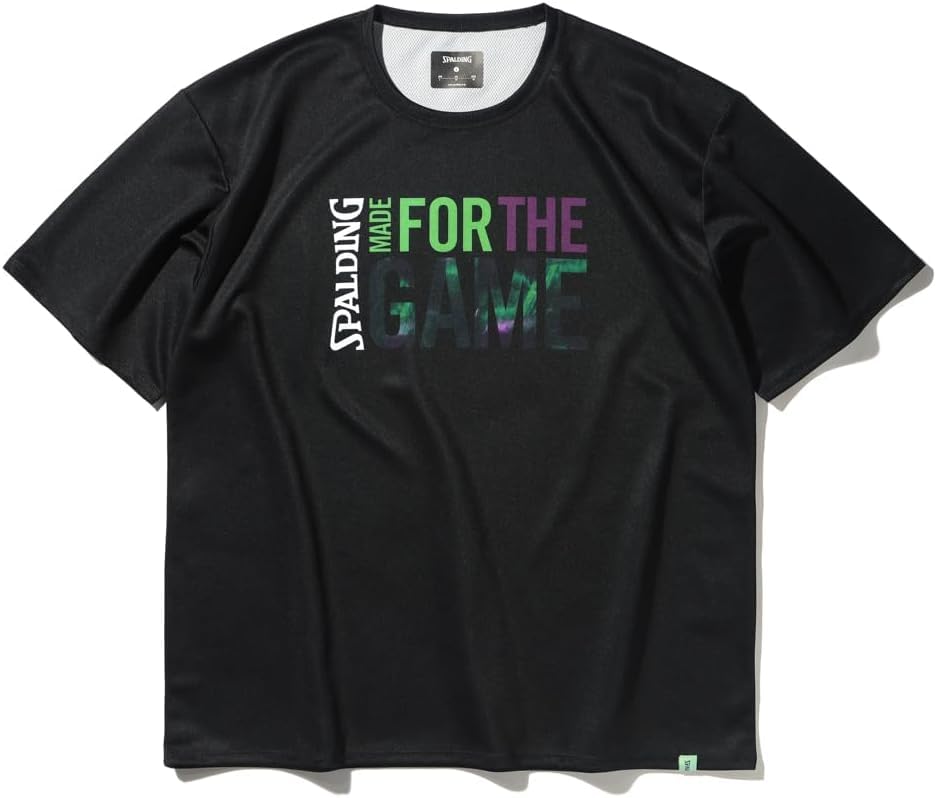 Spalding Biomarble Made for the Game T-Shirt, Black, Large, SMT25008