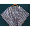 Damen Hippie Baumwolle Sommer Nachtwäsche Blumendruck Weiß Langes Maxi Kaftan Kleid CKFTN-SCRN-FULL-BUYIT-097