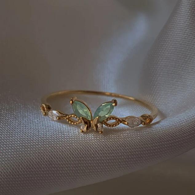 New Cute Colorful Zircon Flower Ring For Women Girl Fashion Vintage Zircon Adjustable Rings Jewelry Gift