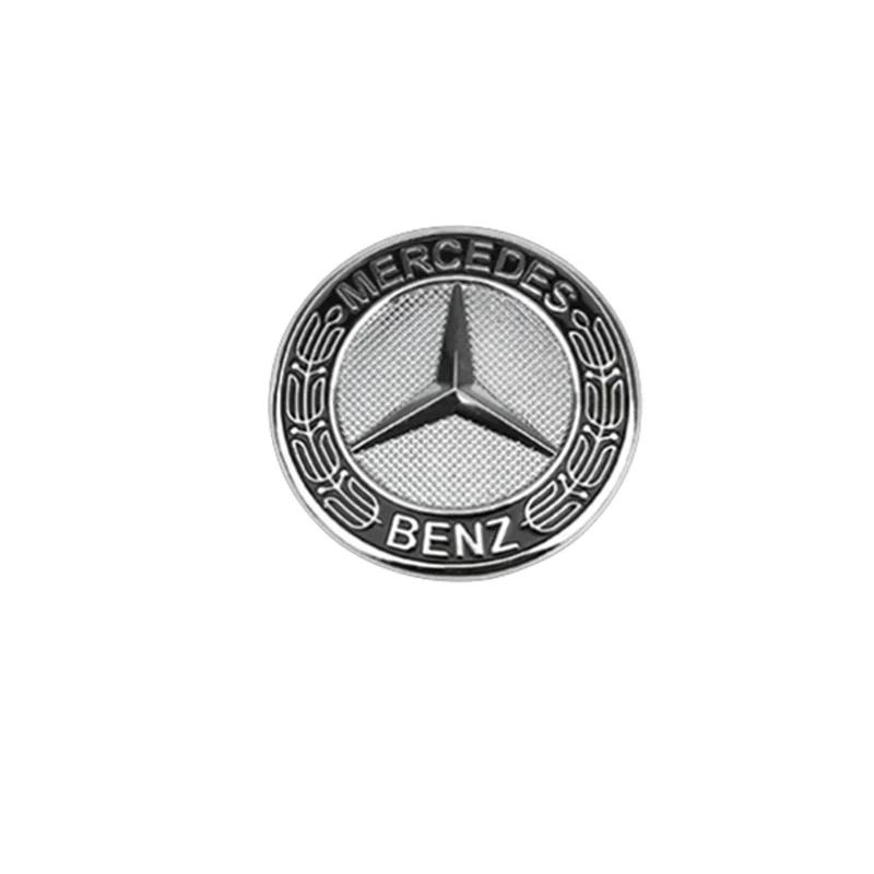 

42mm Curved 38mm Flat ABS Car Front Engine Grill Emblem Badge Label for Mercedes Benz C Class E Class C200 E260 E300L S400L Flat 38mm
