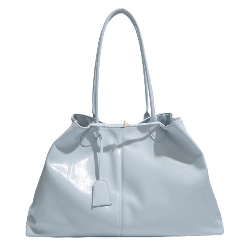 Borsa Tote in Pelle Lucida da Donna Grande Capacità Borsa a Spalla Borsa a Mano di Design alla Moda Uso Quotidiano Stile Classico