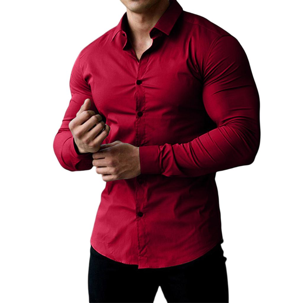 Men's  Sports  Fitness  Business  Leisure  Flip Collar  Long Sleeves  Shirt