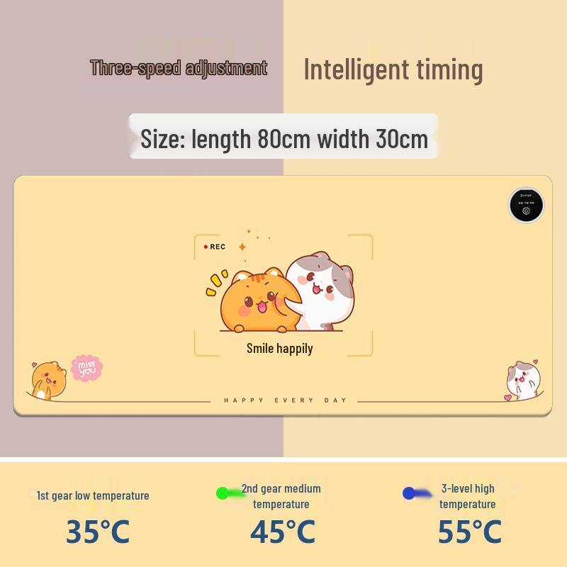 

Adjustable Electric Heated Desk Pad & Hand Warmer - Extra Large 60*36 Button Model, 3 Heat Settings, Timed