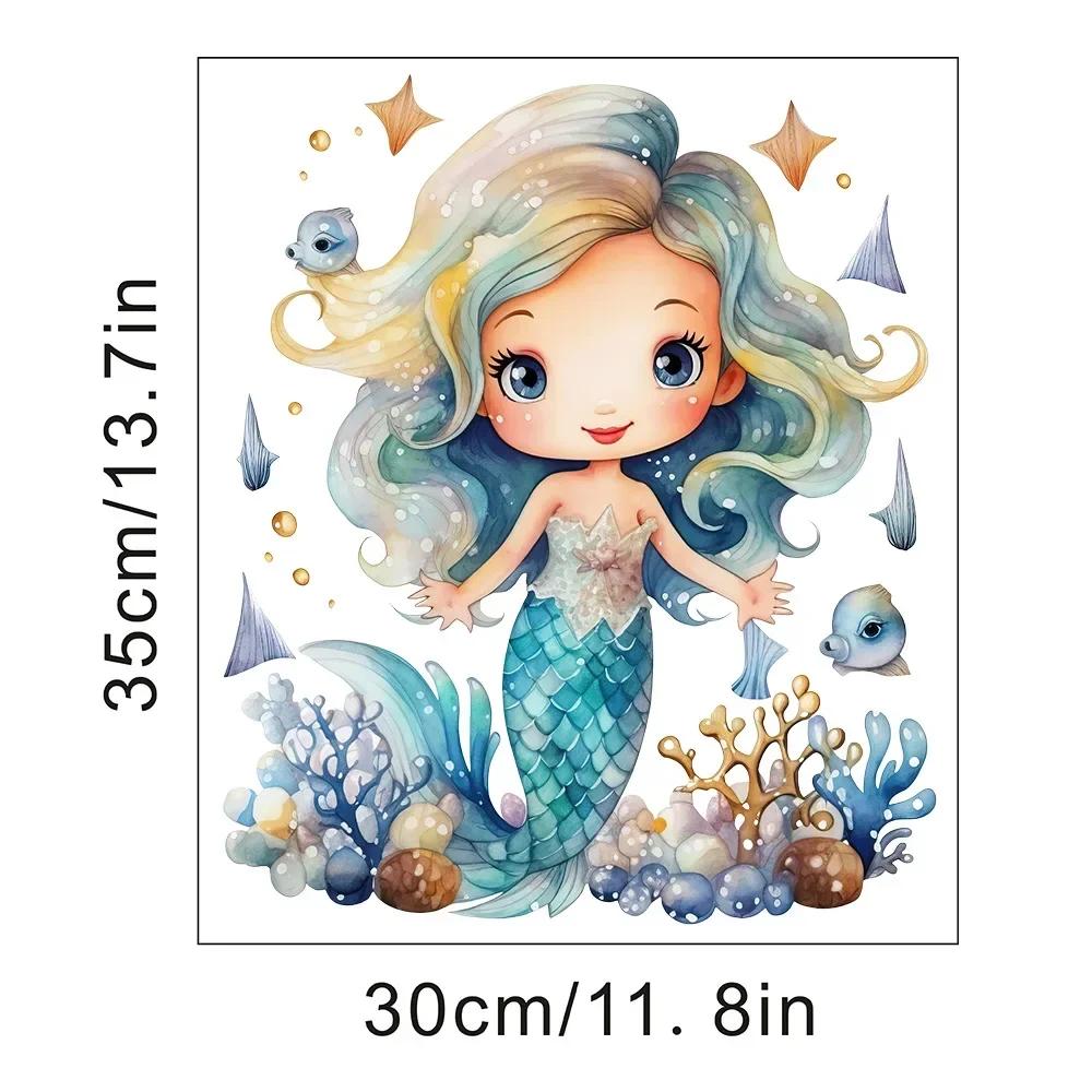 Undersea Animal Jellyfish Mermaid Wall Sticker Home Wall Decoration Children's Room Wall Sticker Baby Girl Room Decor PVC Murals