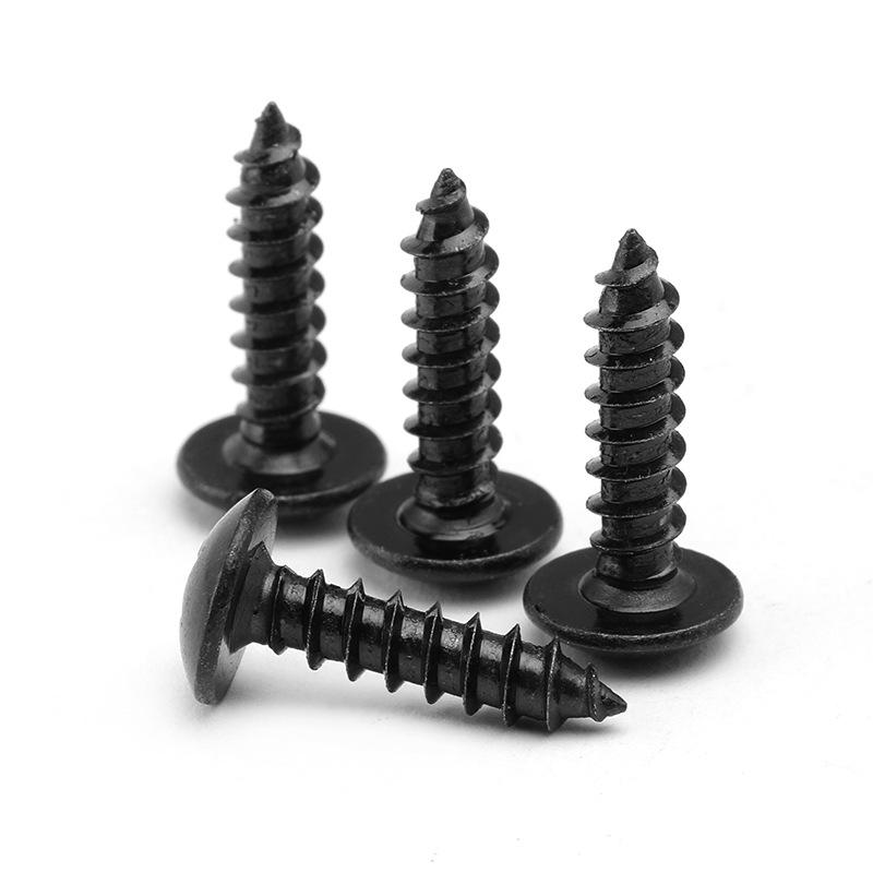 TA Black Large Phillips Slot Self-Tapping Flat/Mushroom Head Screws M3-M6