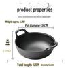 Double-Handled Cast Iron Pot for Stew and Soup, Coating-Free, Induction and Gas Compatible, Thickened Flat-Bottom Frying Pan.