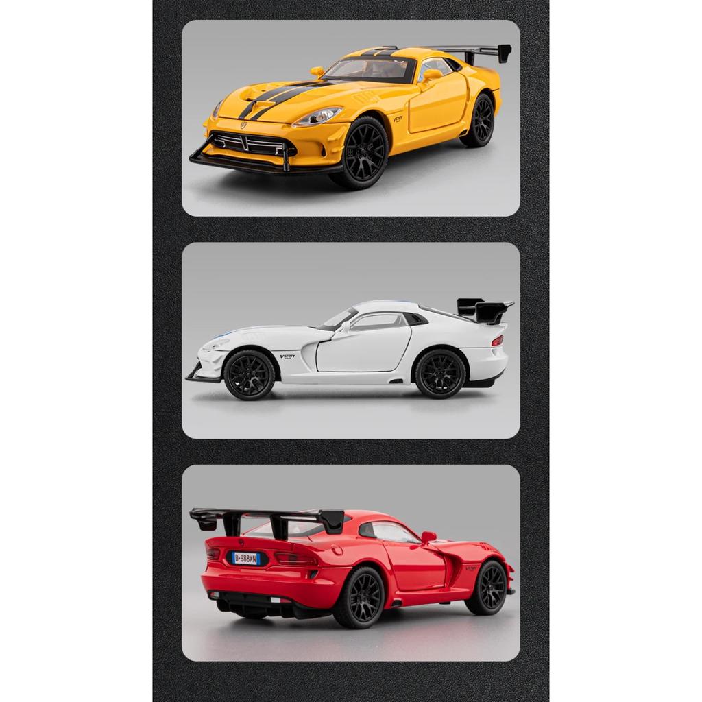 1/32 Dodge Viper ACR SRT Alloy Sports Car Model Diecasts Metal Track Racing Vehicles Car Model Sound Light Simulation Kids Gifts