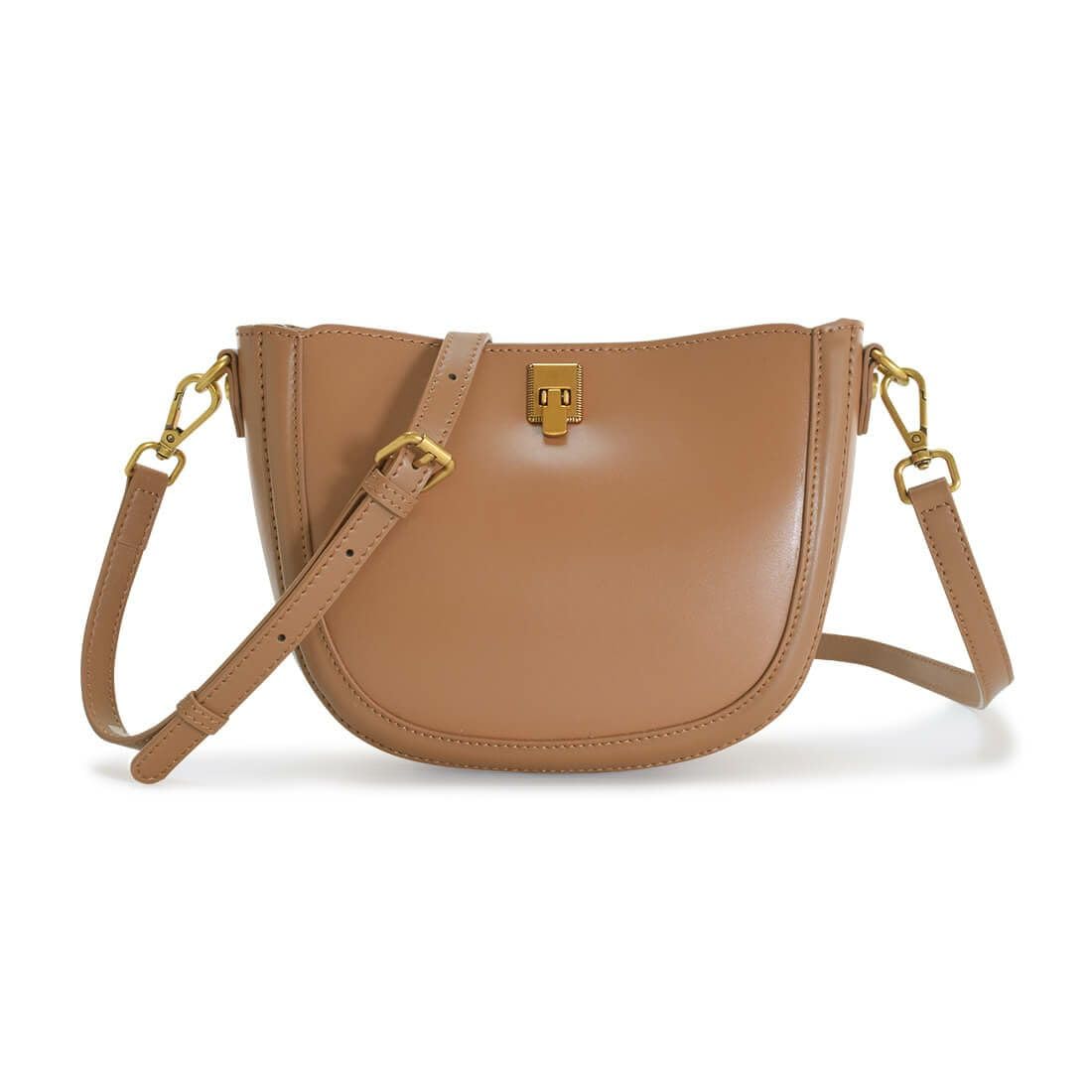 

Barcos Classic Mini Shoulder Bag, Smooth Leather, Adjustable Length, Smartphone Pouch, Women s, Brown