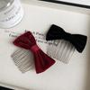 Korean Velvet Bow Hair Comb - Sweet & Simple Hair Accessory