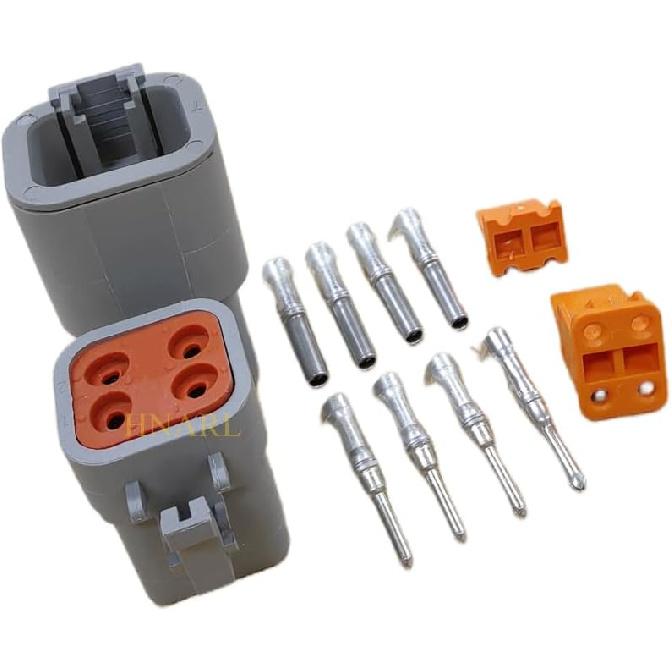 4 Pin DTP Wire Connector DTP06-4S DTP04-4P Female And Male Waterproof Connectors Deutsch DTP 4 Way Gray Plug Electrical Connector