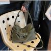 Casual Tote Bag Stylish Simple Shoulder Bag Korean Belt Buckle Handbag Highquality Pu Zipper Shoulder Bag Commuter Crossbody Bag