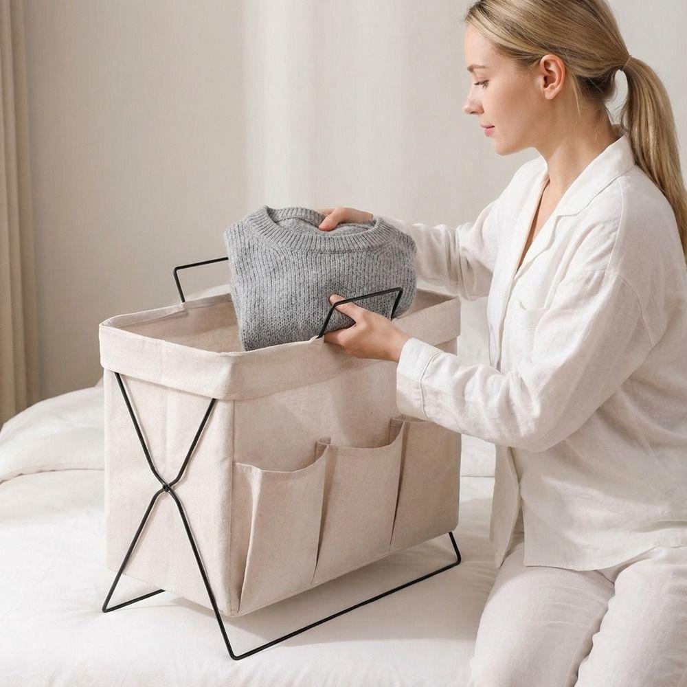 Large Capacity Dirty Clothes Storage Basket Folding Space Saving Snack Clothes Basket with Handle Clothing Storage Basket