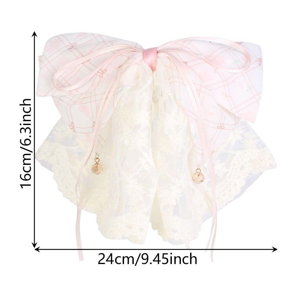 Large Size Bow Hair Claw Chiffon Material Stain Bow Design Chiffon Hairpin Colorful Ponytail Clip Ponytail Clip Everyday Wear