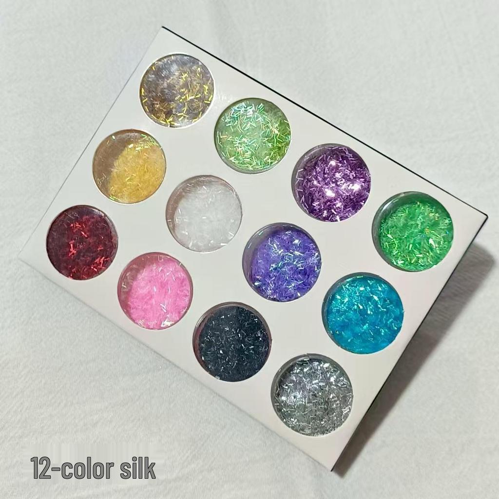 12-Color Crystal Nail Powder Glitter Set