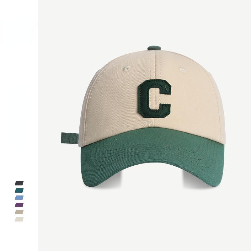 Women and Men Fashion Letter C Patch Baseball Cap Hat,Color Block Summer Sun Visor Design,For Daily Casual Wear & Sun Protection