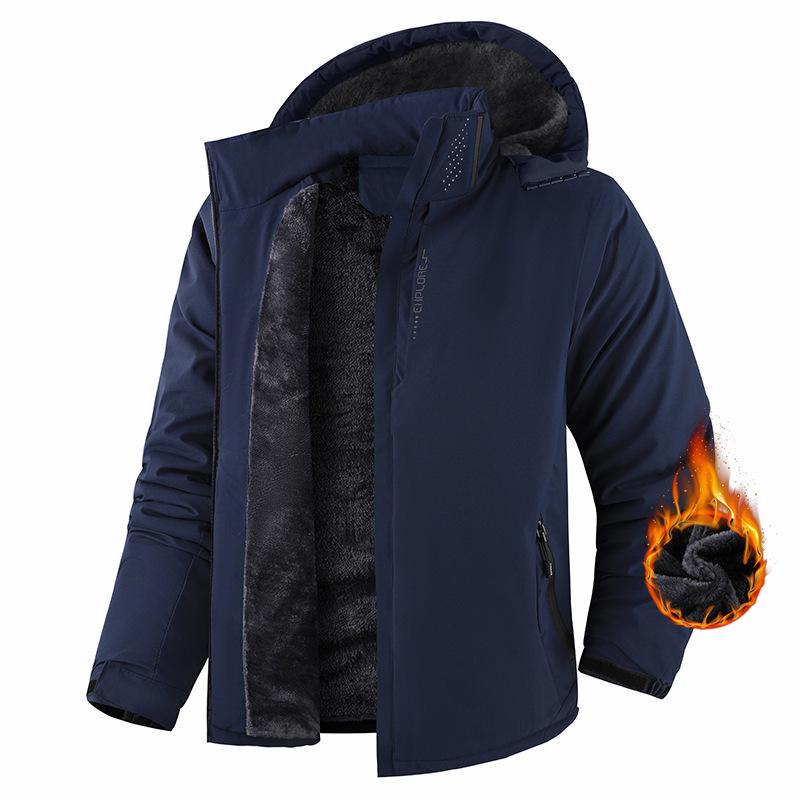 Men's Winter Plus-Size Cotton Jacket: Thick, Warm, Windproof, Waterproof, for Outdoor Activities