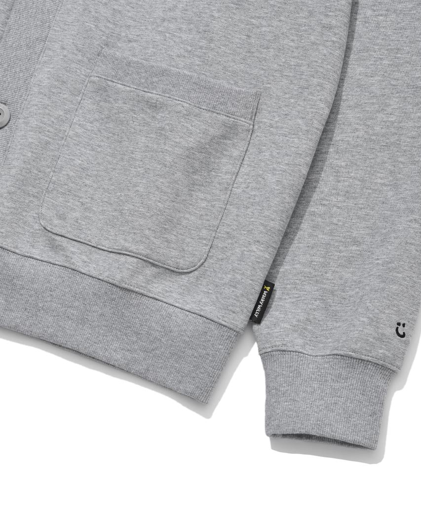 Wacky Willy Jersey V-Neck Pocket Cardigan Gray