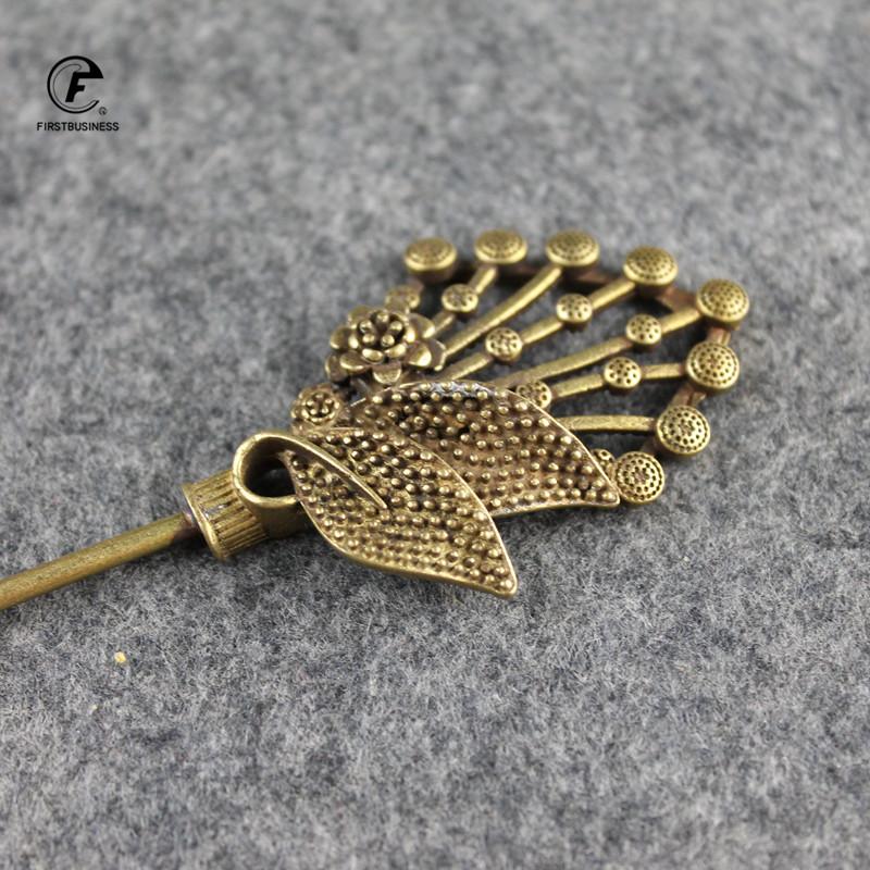 Valentine's Day gift Vintage dragon flowers Hair Clips Girls brass copper needle Hairpins Fashion Hairgrips Lady Elegance Tools