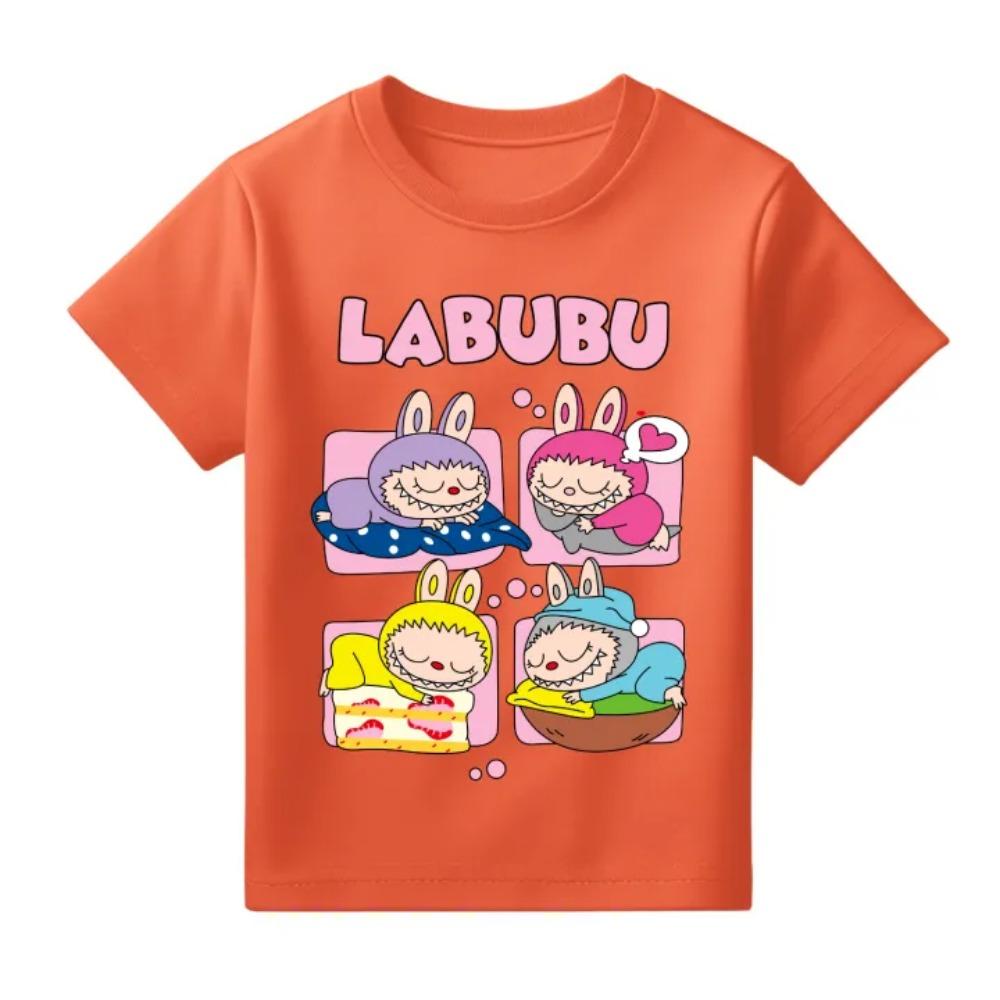 Summer Popular Children's T-shirt Clothing Labubu Printed Girls Round Neck Short Sleeved Casual Variety of Colors To Choose From