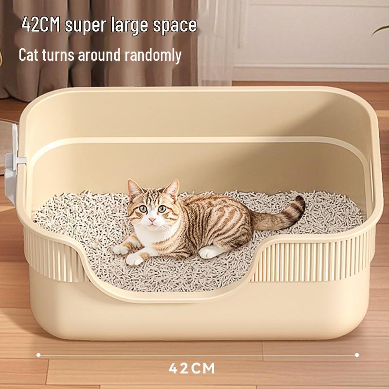 Kitten Litter Box: Low Entry, Semi-Enclosed, Small Size, Starter Kit for Cat Care