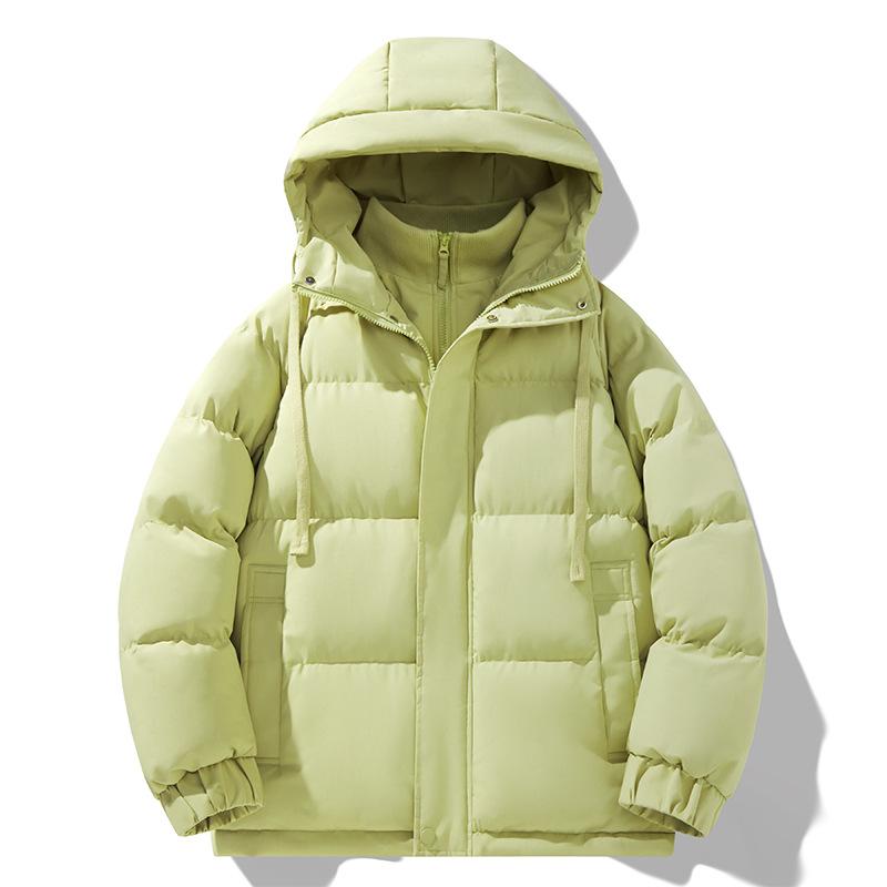 Fake Two-piece Cotton Coat Jacket Men and Women Same Style Winter Thick Hooded Bread Suit Youth Cotton Jacket Warm and Cold-proof Cotton Jacket