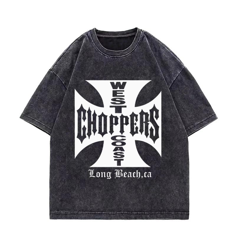 Paul Walker tričko West Coast Choppers Vintage vyprané tričko Pánské Dámské Hip Hop streetwear Oversized krátký rukáv Bavlněná trička