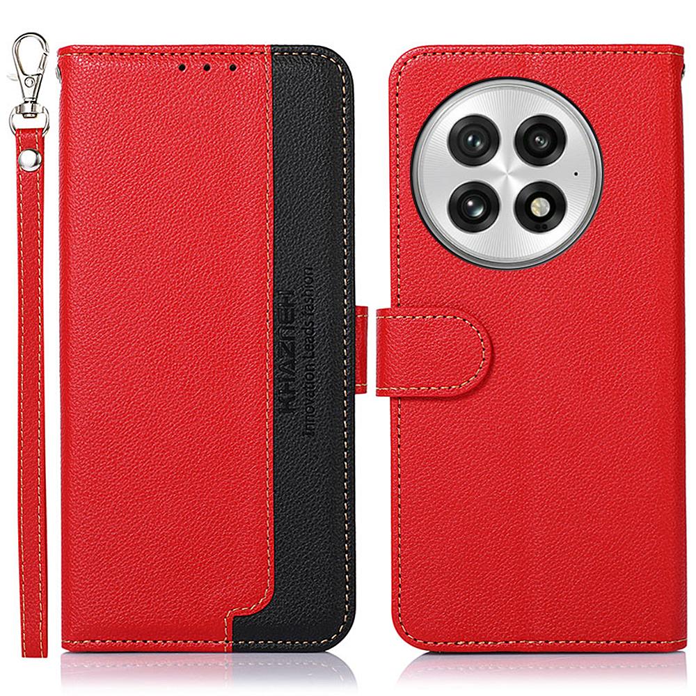 

KHAZNEH For OnePlus 13 Case RFID Blocking Wallet Litchi Texture PU Leather Phone Cover D