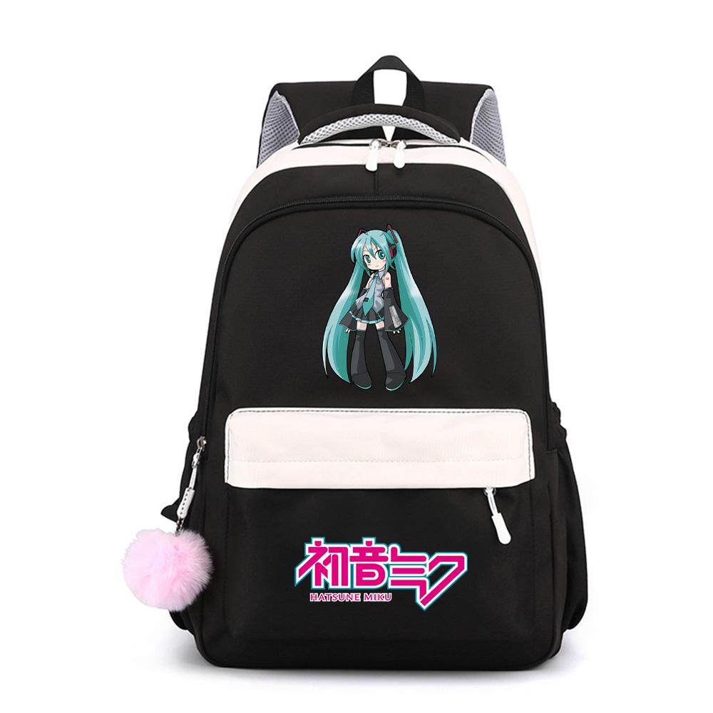 Anime Cartoon Hatsune Miku Printed Large Capacity Waterproof Backpack for Teenger Student Girl Boy Schoolbag Bookbag Kid Gift Travel Bag