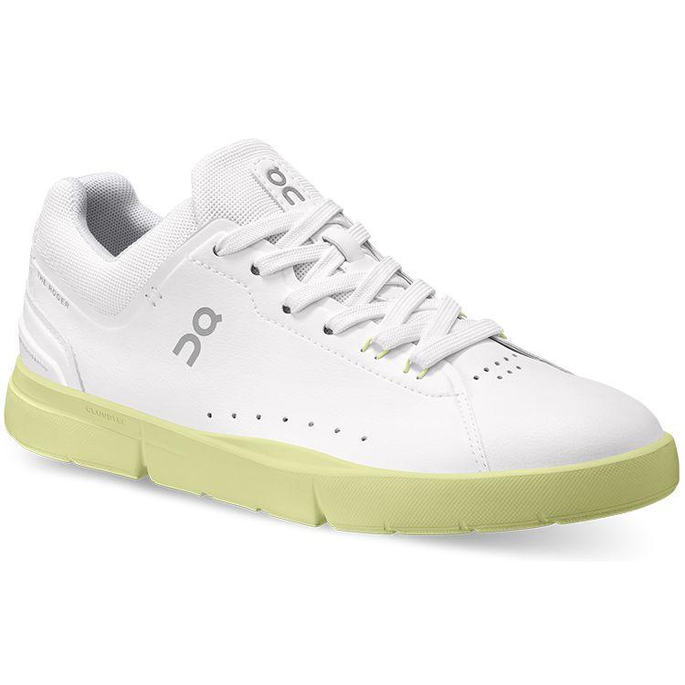 On Roger Synthetisches Leder N-Slip Abriebfest Leicht Low-Top Sneakers Damen Sneakers Weiß Grasgelb 48.98958