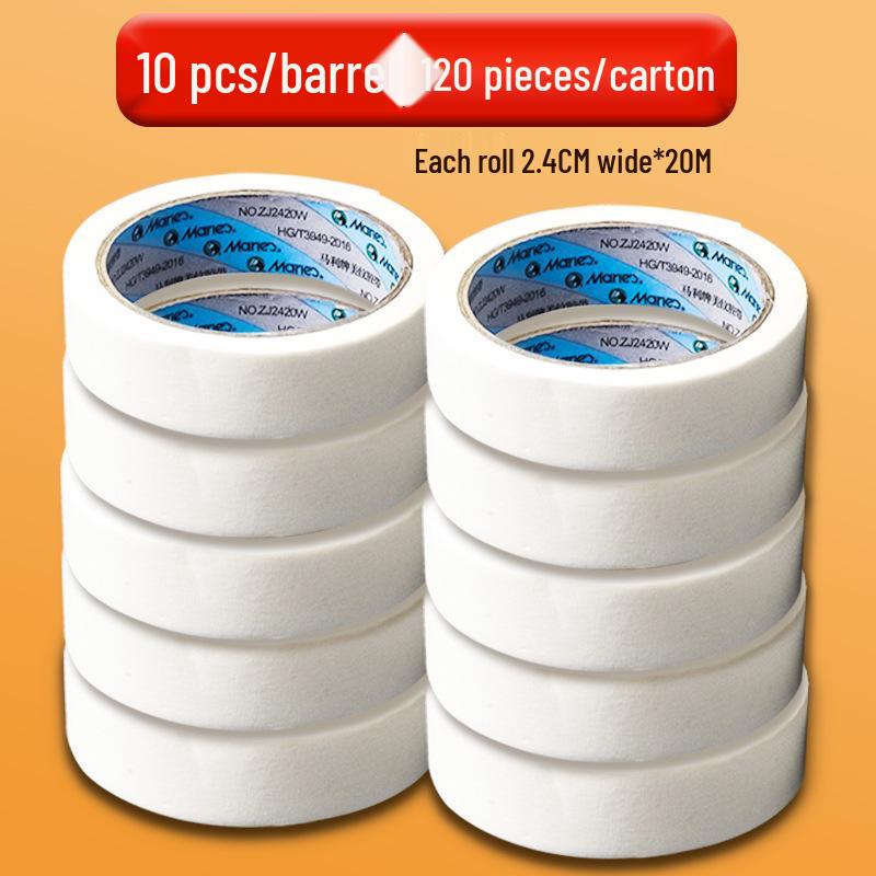 Residue-Free White Texture Paper Tape for Art Students - Decorative Edge Sealing & Spray Painting Masking Tape