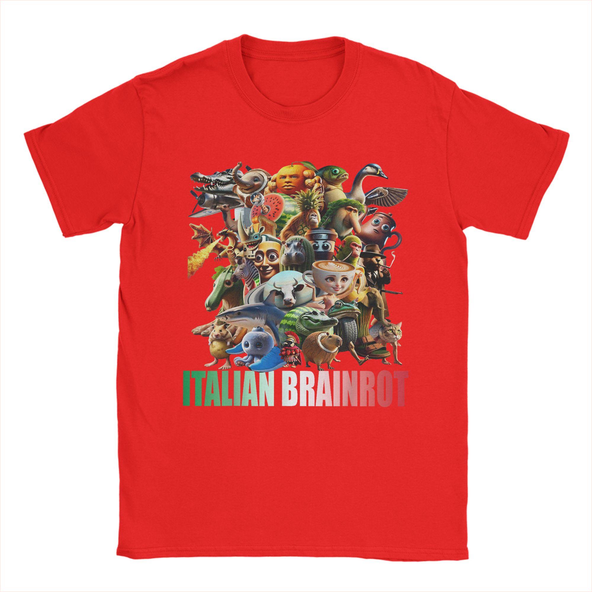 

Italian Brainrot Characters Funny Meme Popular TShirt Unisex Novelty Cotton Tees O Neck Short Sleeve T Shirts Printing Clothing S