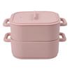 2 Pieces Silicone Microwave Steamer Bowls with Handle Oven Safe Food Storage Containers for Quick and Healthy Cooking