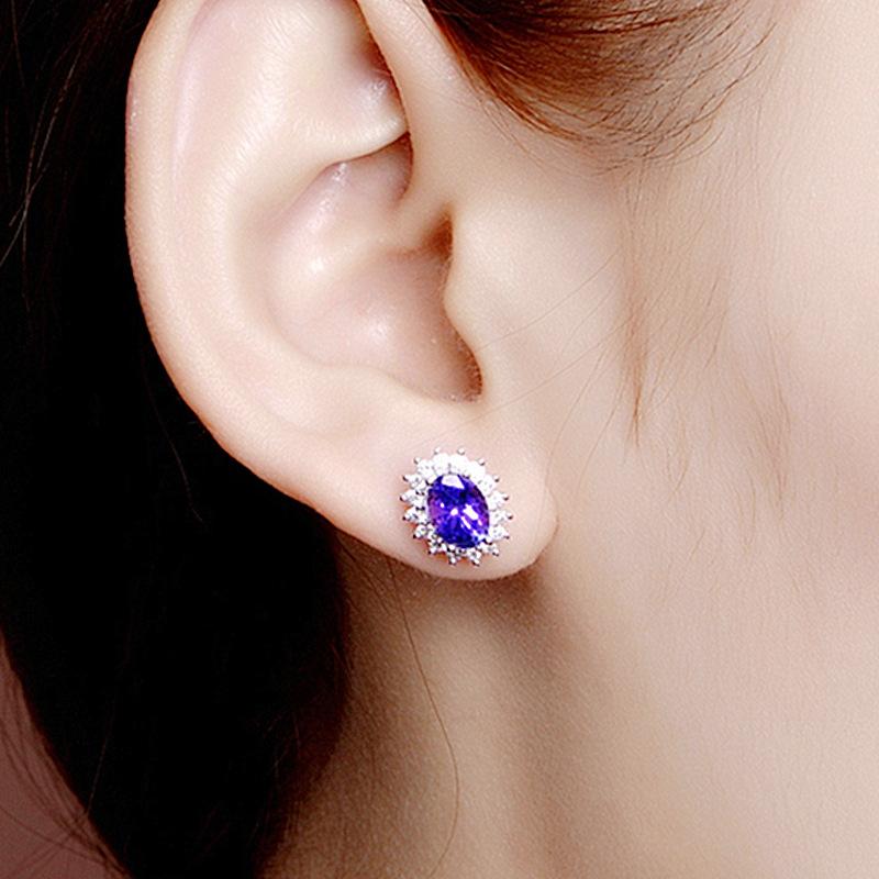 Orecchini Moda Lusso Girasole Caibao Incastonati di Diamanti