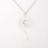 925 Sterling Silver Spiral Pendant Rare Sky Blue Topaz Gemstone Handmade Jewelry PP-42-3