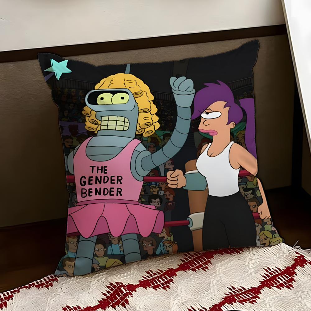 Anime FFuturama Cushion Cover Reversible Soft Durable Pillow Cover Home  Car MultiScene Use for Daily Comfort