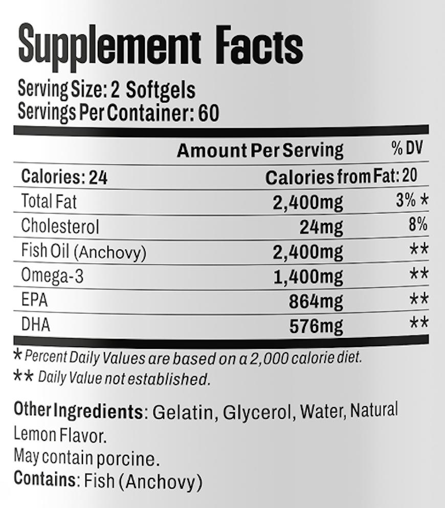 Omega 3 (Fiskeolje) / Omega 3 (Fiskefett), 120 kapsler